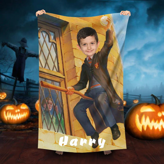 Lofaris Personalized Golden Snitch Beach Towel With Photo