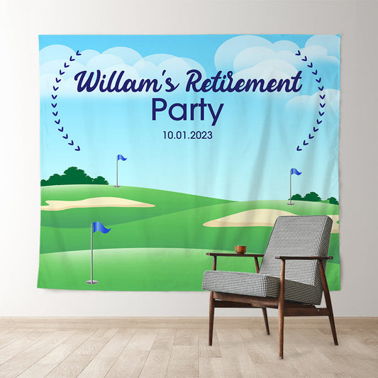 Lofaris Personalized Golf Birthday Backdrop Decor