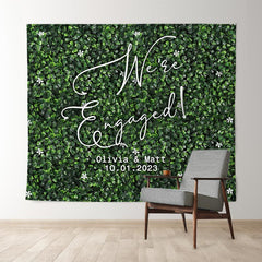 Lofaris Personalized Grass Wall Wedding Backdrop Banner