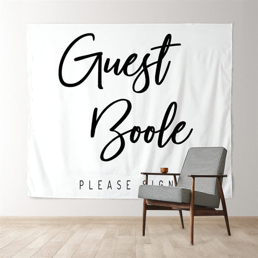Lofaris Personalized Guest Book Wedding Sign Backdrop Banner
