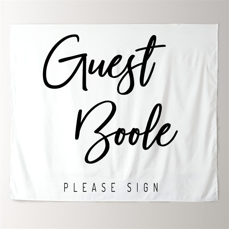 Lofaris Personalized Guest Book Wedding Sign Backdrop Banner
