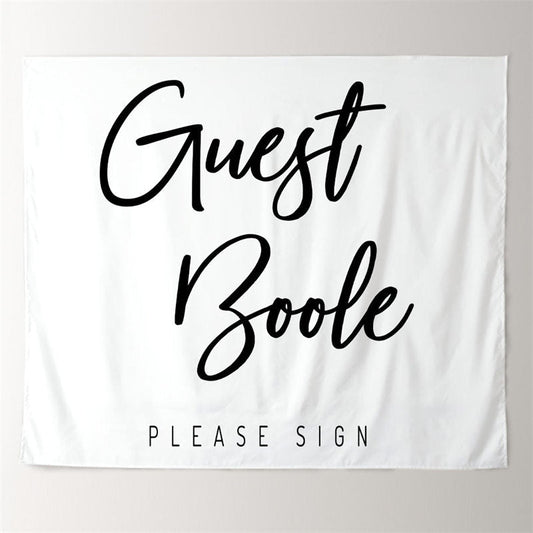 Lofaris Personalized Guest Book Wedding Sign Backdrop Banner