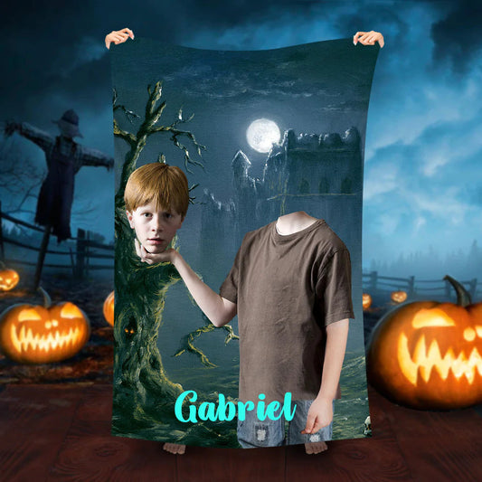 Lofaris Personalized Halloween Headless Guy Beach Towel