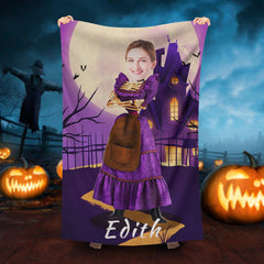 Lofaris Personalized Halloween Skeleton Castle Face Beach Towel