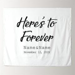 Lofaris Personalized Here to Forever Wedding Reception Backdrop