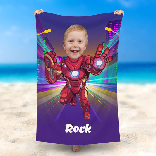 Lofaris Personalized Ironboy Summer Beach Towel For Boy