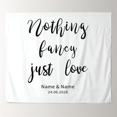 Lofaris Personalized Just Love White Wedding Backdrop Banner