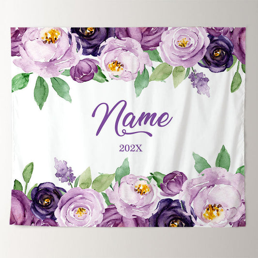 Lofaris Personalized Lavender Floral Wedding Backdrop