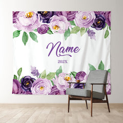 Lofaris Personalized Lavender Floral Wedding Backdrop