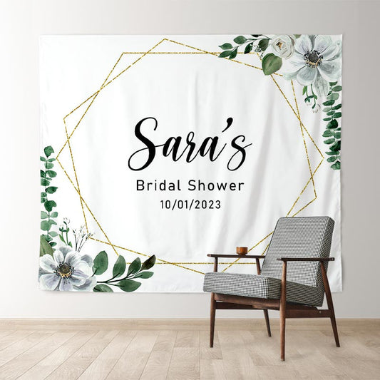 Lofaris Personalized Leaves Bridal Shower Wedding Backdrop Banner