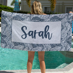 Lofaris Personalized Leaves Name And Text Summer Beach Towel