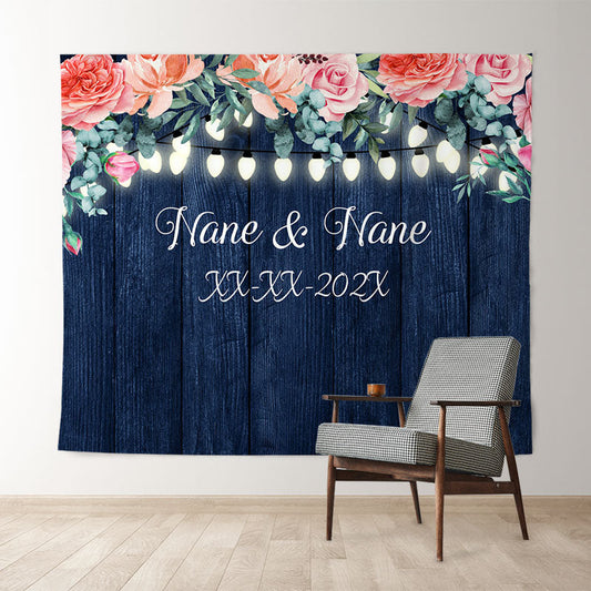 Lofaris Personalized Lights Flower Wedding Backdrop Decor