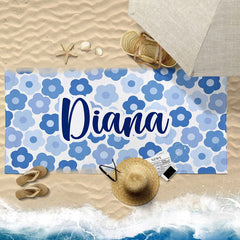 Lofaris Personalized Little flowers And Name Summer Beach Towel