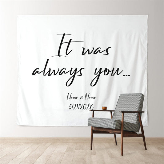 Lofaris Personalized Modern Minimalist Wedding Backdrop for Ceremony