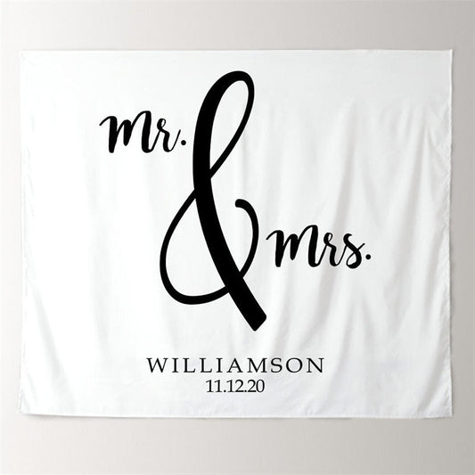 Lofaris Personalized Mr And Mrs Welcome Wedding Backdrop