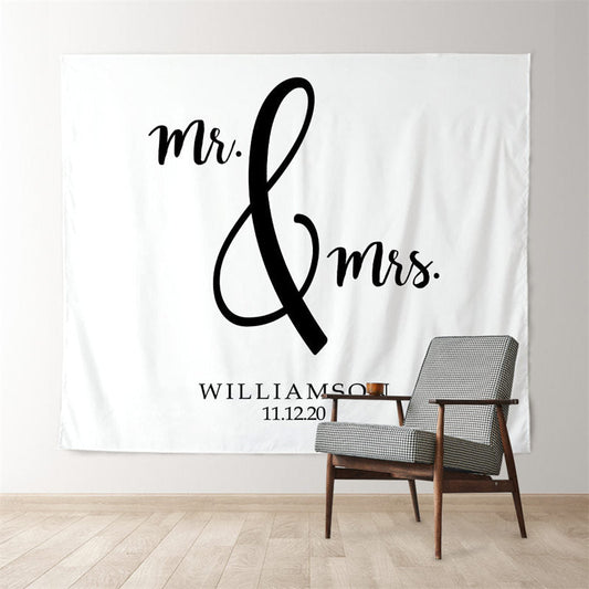 Lofaris Personalized Mr And Mrs Welcome Wedding Backdrop