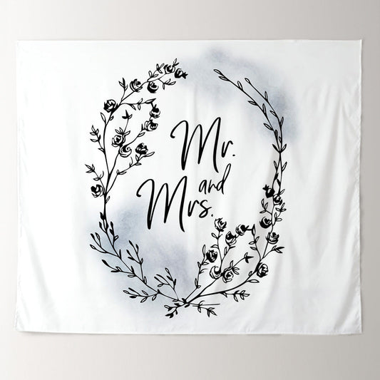 Lofaris Personalized Mystical Floral Mr And Mrs Wedding Backdrop