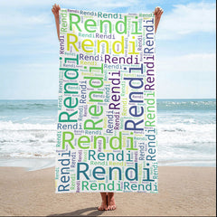 Lofaris Personalized Name And Summer Fun Design Beach Towel