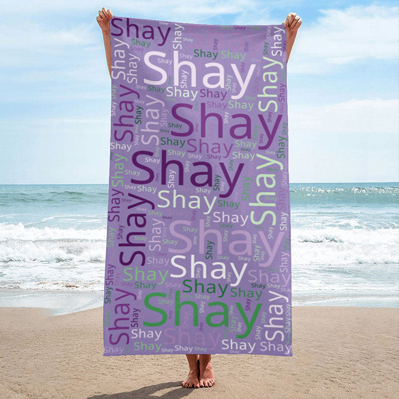 Lofaris Personalized Name And Summer Fun Design Beach Towel
