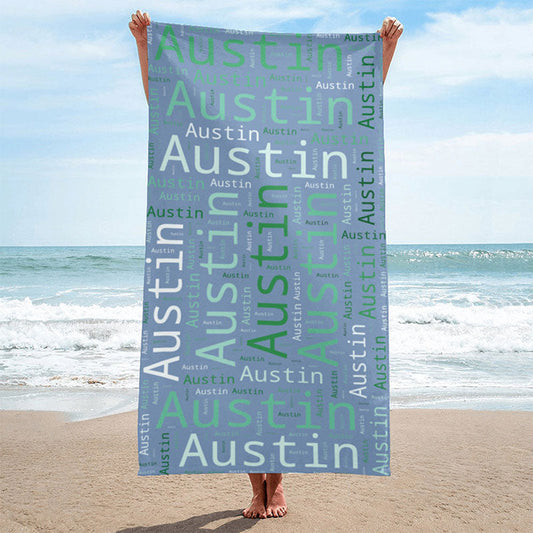 Lofaris Personalized Name And Summer Fun Design Beach Towel