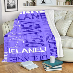 Lofaris Personalized Name Slateblue Soft Blanket Family Gift