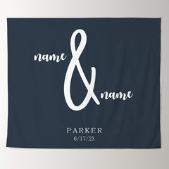 Lofaris Personalized Navy Blue Mr And Mrs Wedding Backdrop