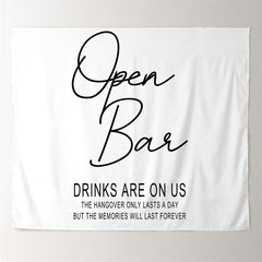 Lofaris Personalized Open Bar Sign Wedding Backdrop Banner