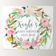Lofaris Personalized Photo Booth Flowers Baby Shower Backdrop