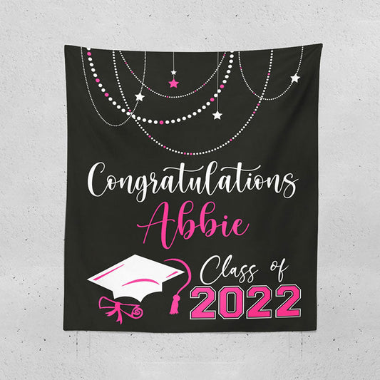 Lofaris Personalized Pink 2022 Graduation Party Backdrop Decor