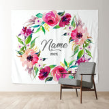 Load image into Gallery viewer, Lofaris Personalized Pink Flowers Wedding Backdrop