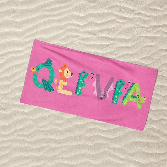 Lofaris Personalized Popular Colorful Name Summer Beach Towel