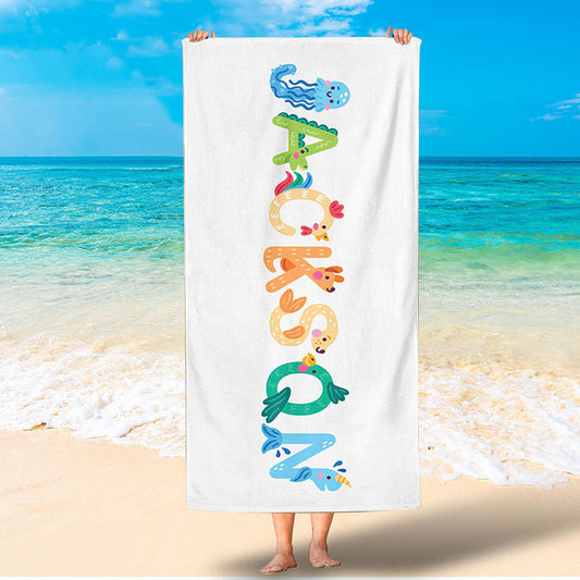 Lofaris Personalized Popular Colorful Name Summer Beach Towel