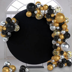 Lofaris Personalized Printed Custom Black Party Backdrop Banner
