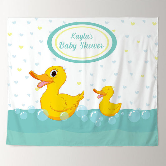 Lofaris Personalized Rubber Ducky Baby Shower Backdrop