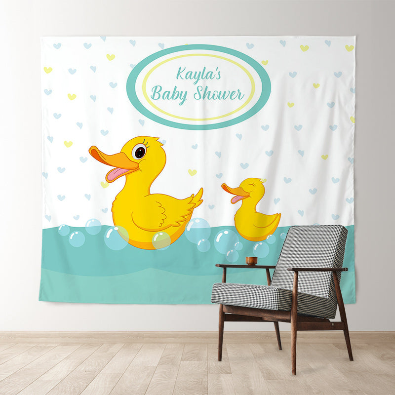 Lofaris Personalized Rubber Ducky Baby Shower Backdrop