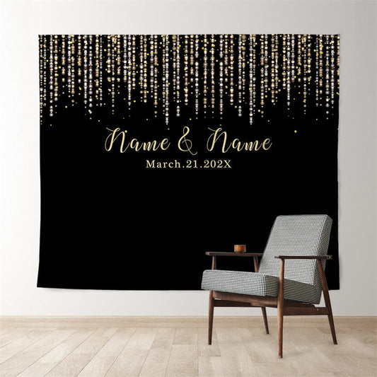 Lofaris Personalized Rustic Decor Lights Wedding Sign Backdrop