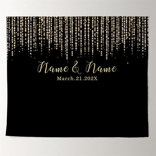 Lofaris Personalized Rustic Decor Lights Wedding Sign Backdrop