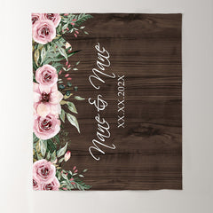 Lofaris Personalized Rustic Wood Flower Backdrop For Wedding