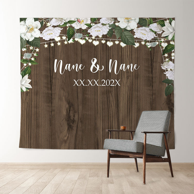 Lofaris Personalized Rustic Wood Wedding Backdrop Decor