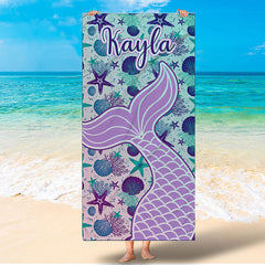 Lofaris Personalized Sea World Mermaid Beach Towel
