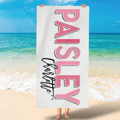 Lofaris Personalized Simple Colorful Name Summer Beach Towel