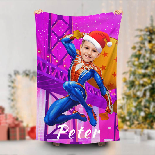 Lofaris Personalized Spiderman With Pigeon Xmas Beach Towel
