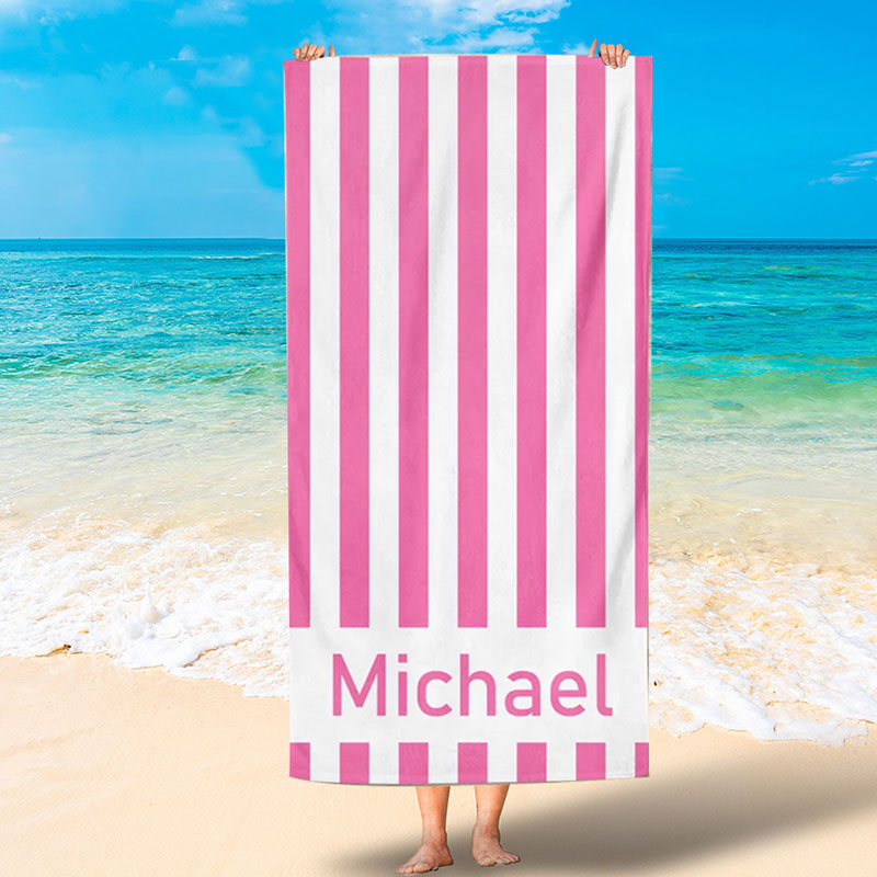 Lofaris Personalized Stripes And Name Summer Beach Towel