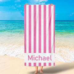 Lofaris Personalized Stripes And Name Summer Beach Towel