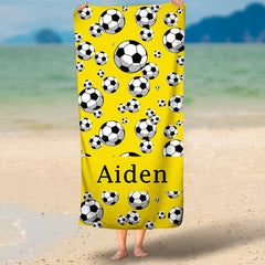 Lofaris Personalized Summer Football Sport Party Beach Towel