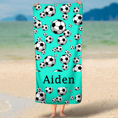 Lofaris Personalized Summer Football Sport Party Beach Towel