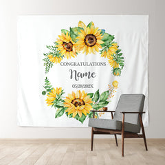 Lofaris Personalized Sunflower Flowers Wedding Backdrop