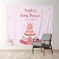 Lofaris Personalized Teepee Sign Baby Shower Backdrop Banner