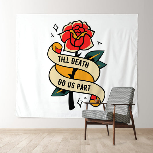Lofaris Personalized Till Death Do Us Part Backdrop For Rose Wedding