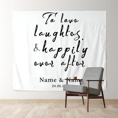 Lofaris Personalized To Love Laughters Wedding Backdrop Banner